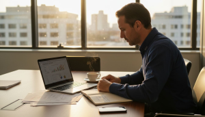 O responsável pela gestão da PME avalia os resultados das campanhas digitais.