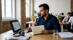 Responsável de marketing a analisar o desempenho das campanhas digitais