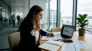 Gestora de uma pequena ou média empresa, com atividade em ambiente de escritório